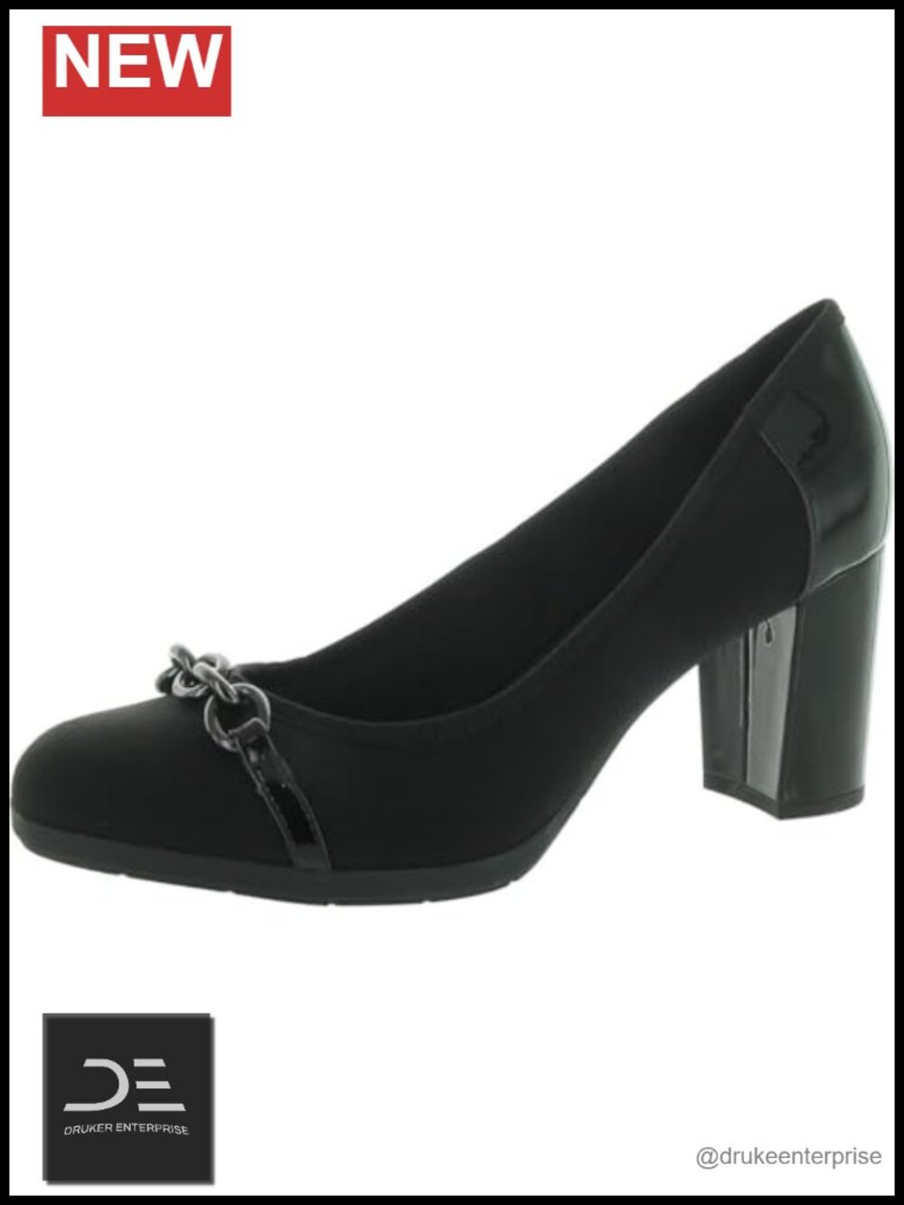 Block Heel Platform Pump Slip-On Synthetic